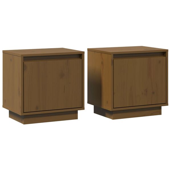 vidaXL Bedside Cabinets 2 pcs Honey Brown 40x30x40 cm Solid Wood Pine