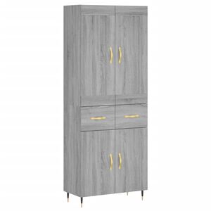 vidaXL Highboard Grey Sonoma 69,5x34x180 cm Engineered Wood