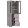 vidaXL Highboard Grey Sonoma 69.5x34x180 cm Engineered Wood
