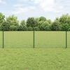 vidaXL Fence with Post Green 0.6 x 10 m Steel and PVC