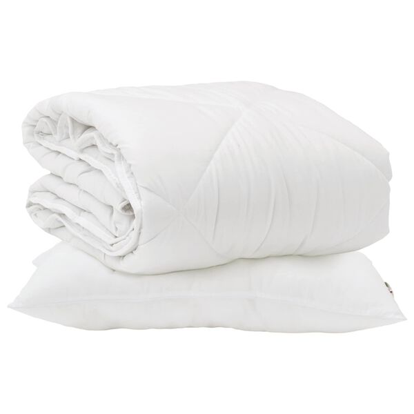 vidaXL Duvet with Pillow 2 pcs White Microfiber