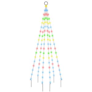 vidaXL Christmas Tree on Flagpole Colourful 108 LEDs 180 cm