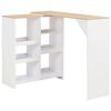 vidaXL Bar Table with Moveable Shelf White 138x39x110 cm