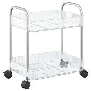 vidaXL Storage Trolley 2-Tier Transparent 37x28x43.5 cm Acrylic
