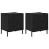 vidaXL Bedside Cabinet with Drawer 2 pcs Black Oak 40 x 35 x 47.5 cm
