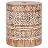 vidaXL Parasol Base White Washed &Oslash;34 x 40 cm Solid Wood