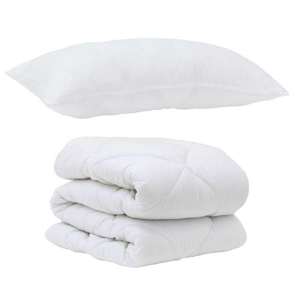 vidaXL Duvet with Pillow 2 pcs White Microfiber