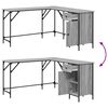vidaXL Desk Grey Sonoma 141x141x75 cm Engineered Wood