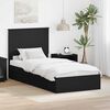 vidaXL Storage Bed with Headboard Black 90 x 190 cm Engineered Wood
