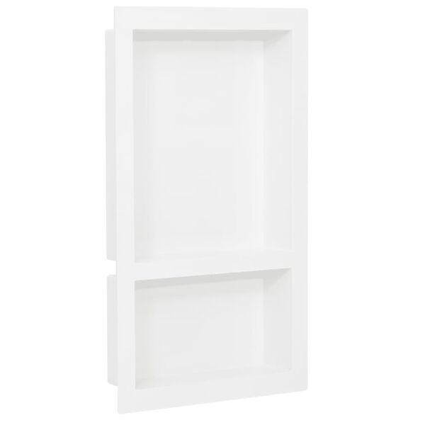 vidaXL Shower Niche with 2 Compartments High Gloss White 41x69x9 cm