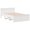 vidaXL Bed Frame without Mattress with Headboard White 120x190 cm Small Double Solid Wood Pine