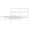 vidaXL Metal Bed Frame without Mattress with Headboard White 160x200cm