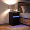 vidaXL Bedside Cabinet with LED Lights Black Engineered Wood