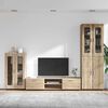 vidaXL TV Cabinet Set with Drawer with Door Sonoma Oak Engineered Wood