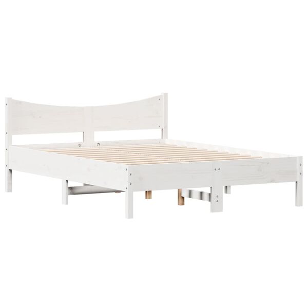 vidaXL Bed Frame without Mattress White 120x200 cm Solid Wood Pine