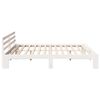 vidaXL Bed Frame with Headboard White 200 x 200 cm Solid Pine Wood