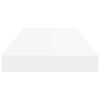 vidaXL Floating Wall Shelves 2 pcs High Gloss White 50x23x3.8 cm MDF