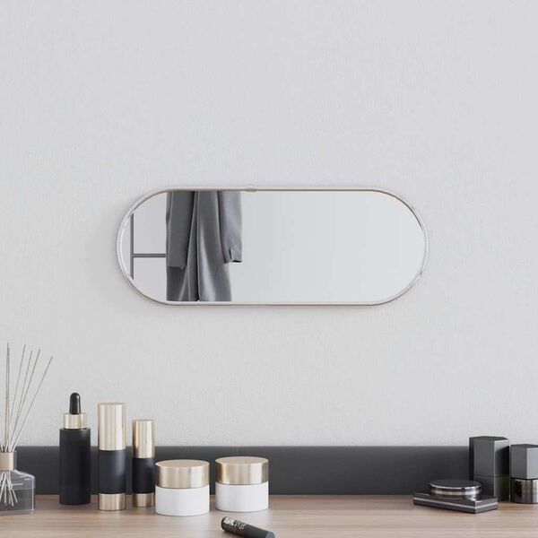 vidaXL Wall Mirror Silver 40x15 cm Oval