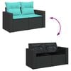 vidaXL 8 Piece Garden Sofa Set with Cushions Black Poly Rattan Acacia