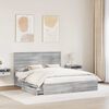vidaXL Storage Bed Grey Sonoma 160 x 200 cm Engineered Wood