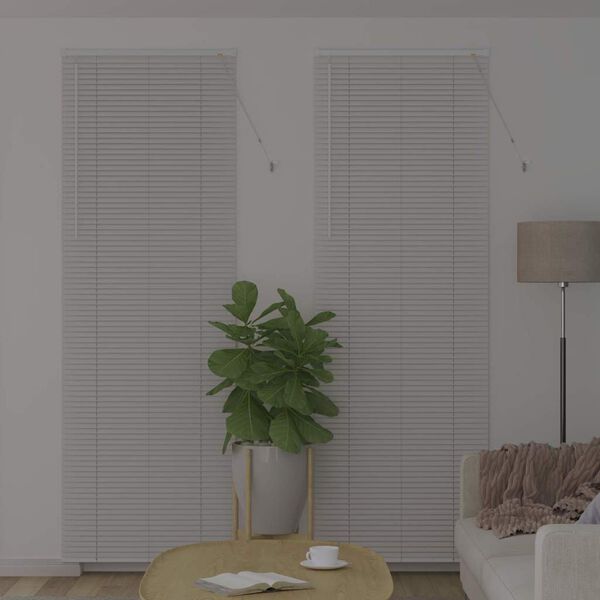 vidaXL Window Blind with Curtains Manual White Aluminium