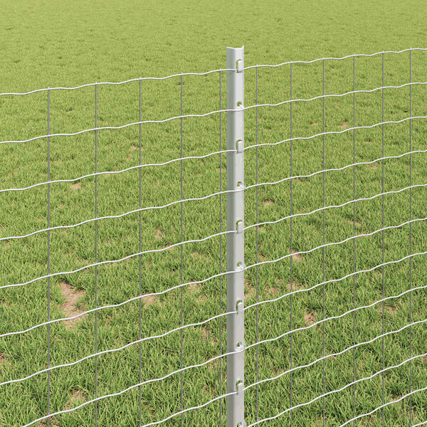 vidaXL Fence Post 11 pcs Silver 100 cm Steel