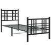 vidaXL Metal Bed Frame without Mattress with Footboard Black 75x190cm
