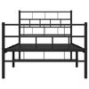 vidaXL Metal Bed Frame without Mattress with Footboard Black 90x190cm