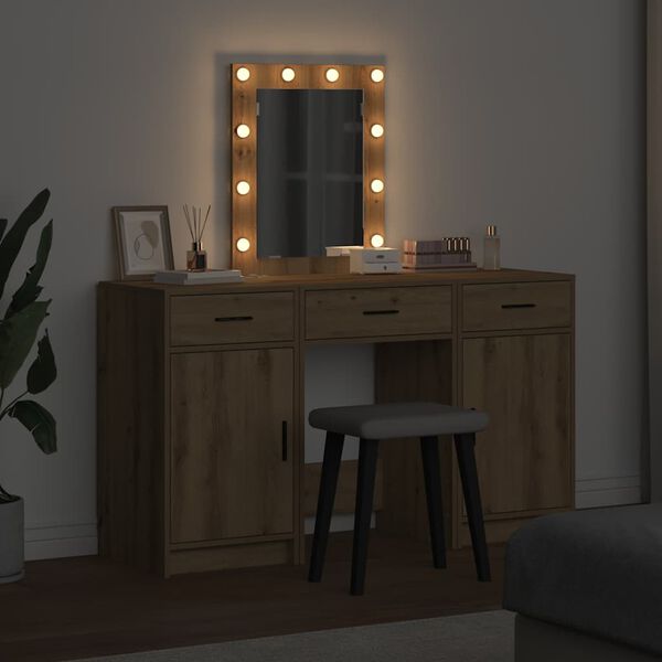 vidaXL Dressing Table with Door Brown 50 x 41 x 135 cm Engineered Wood