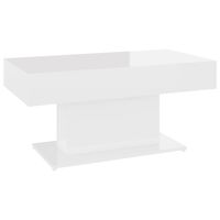 vidaXL Coffee Table High Gloss White 96x50x45 cm Engineered Wood
