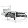 vidaXL Metal Bed Frame without Mattress with Footboard White 80x200cm