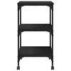 vidaXL Printer Stand 3-Tier Black 50x41x75 cm Engineered Wood