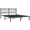 vidaXL Metal Bed Frame without Mattress with Headboard Black 150x200cm