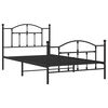 vidaXL Metal Bed Frame without Mattress with Footboard Black 100x200cm