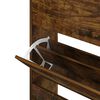 vidaXL Shoe Cabinet Smoked Oak 63x24x147 cm Engineered Wood