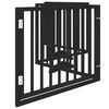 vidaXL Dog Gate with Door Foldable 4 Panels Black 320 cm Poplar Wood