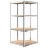 vidaXL 4-Layer Shelves 3 pcs Silver Steel&Engineered Wood