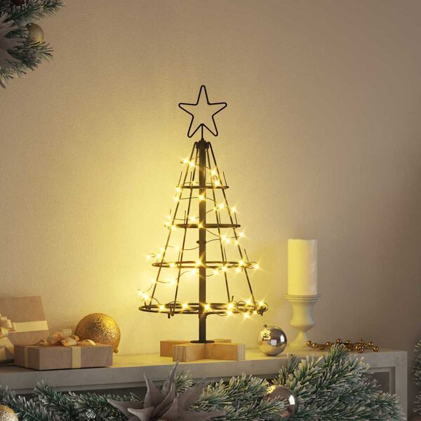 vidaXL Christmas Cone Tree with Stand Black 60 cm Steel
