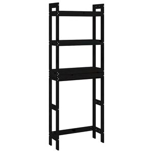 vidaXL Toilet Rack Black 63x26x171 cm Solid Wood Pine