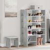 vidaXL Shoe Cabinet with Shelf 2 pcs Concrete Grey Engineered Wood
