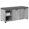 vidaXL Hall Bench with Cushion with Shelf Grey Sonoma 100 x 38 x 46 cm
