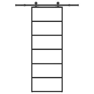 vidaXL Sliding Door with Hardware Set 76x205 cm ESG Glass&Aluminium