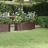 vidaXL Garden Raised Bed Galvanised Steel 114x40x36 cm Brown
