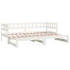 vidaXL Pull-out Day Bed without Mattress White 2x(90x200) cm