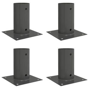 vidaXL Round Ground Anchor 4 pcs Anthracite 15 x 15 x 15 cm Metal