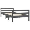 vidaXL Bed Frame without Mattress Grey 75x190 cm Small Single Solid Wood Pine