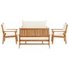 vidaXL Garden Sofa Set with Cushion 5 pcs Brown Solid Acacia wood