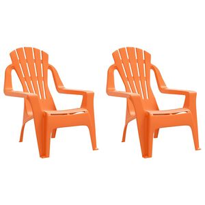vidaXL Garden Chairs 2 pcs for Children Orange 37x34x44cm PP Wooden Look