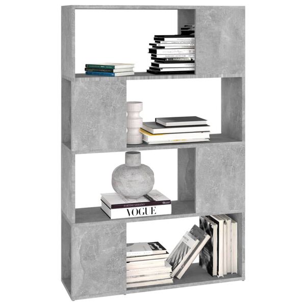 vidaXL Book Cabinet Room Divider Concrete Grey 80x24x124.5cm Engineered Wood