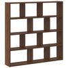 vidaXL Wall Cube Shelf 12 Compartments Brown Oak Engineered Wood